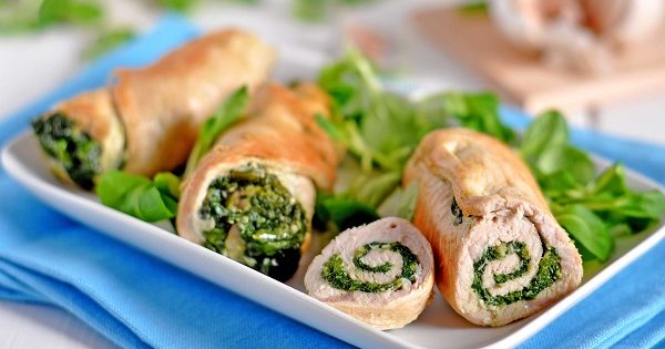 Involtini pollo e spinaci