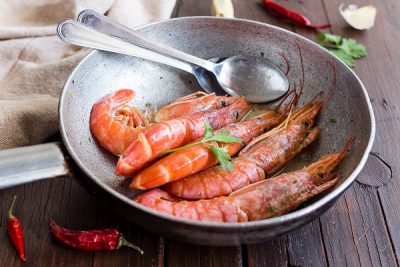 Gamberoni in padella