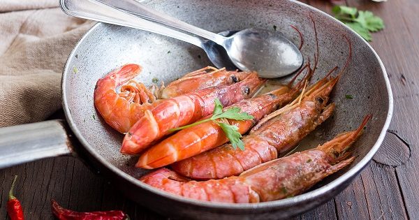 Gamberoni in padella