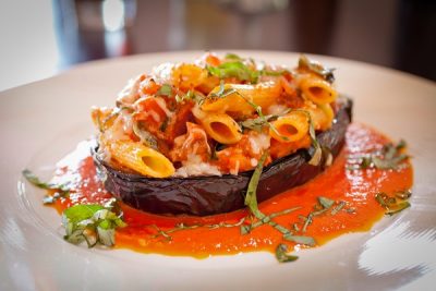 Melanzane ripiene di pasta