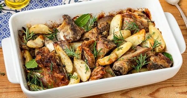 Agnello al forno con patate