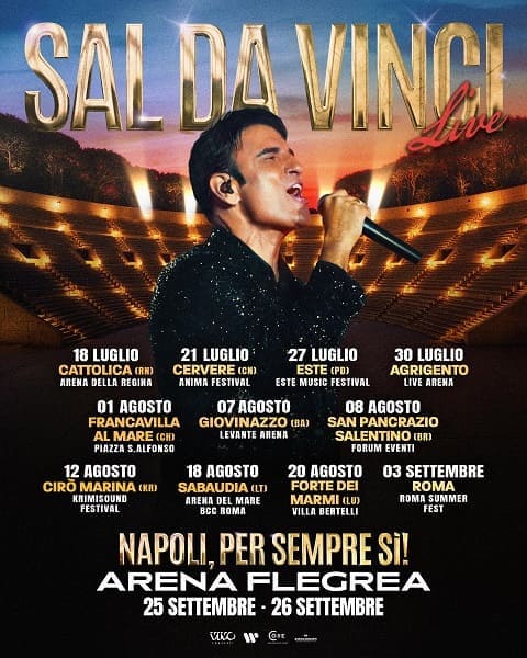 Sal Da Vinci: annuncia le date del nuovo tour estivo 2026
