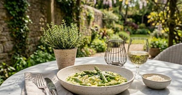 Risotto asparagi e piselli