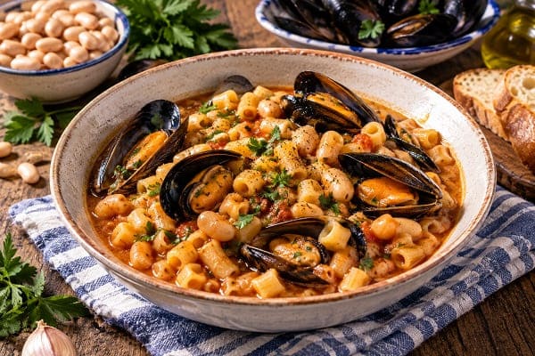 Pasta fagioli e cozze